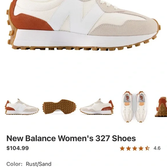 New Balance 327 Sea Salt & Rust size 8 -like new - Picture 10 of 10